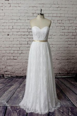 Robe de mariée naturel col en forme de cœur ceinture avec sans manches avec ruban - Photo 1