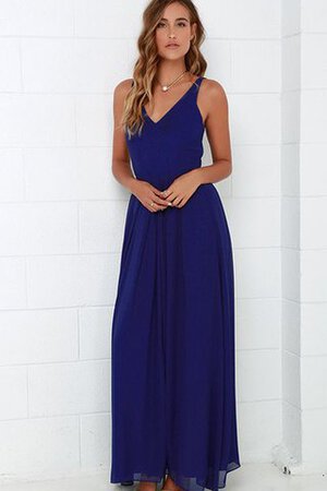 Robe demoiselle d'honneur long simple avec sans manches avec chiffon - Photo 11