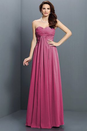 Herz-Ausschnitt Satin Ärmelloses Brautjungfernkleid mit Drapierung mit Plissierungen - Bild 5