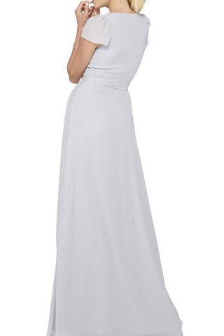 Vestido de Dama de Honor de Corte-A de Drapeado de Escote en V de Hasta el suelo - Foto 2