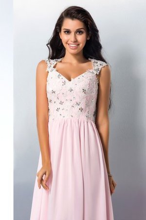 Normale Taille Chiffon Formelles Abendkleid mit Applikation ohne Ärmeln - Bild 6