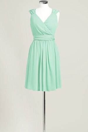 Robe demoiselle d'honneur bref v encolure avec sans manches ligne a - Photo 19