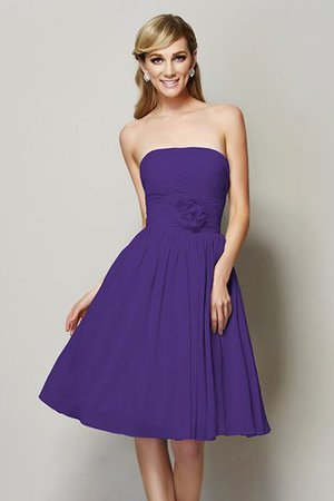 Robe demoiselle d'honneur courte avec chiffon de bustier avec zip a-ligne - Photo 24