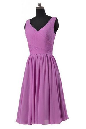 A-Line V-Ausschnitt schick mini Brautjungfernkleid mit Reißverschluss - Bild 2