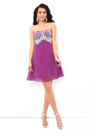 Prinzessin Normale Taille Chiffon Mini Cocktailkleid mit Reißverschluss - Bild 7