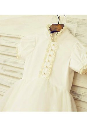 Robe de cortège enfant naturel de princesse avec zip a-ligne textile en tulle - Photo 4