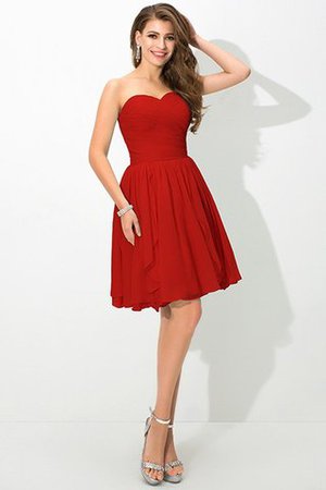Vestido de Dama de Honor de Sin mangas de Escote Corazón de Corto de Plisado - Foto 23