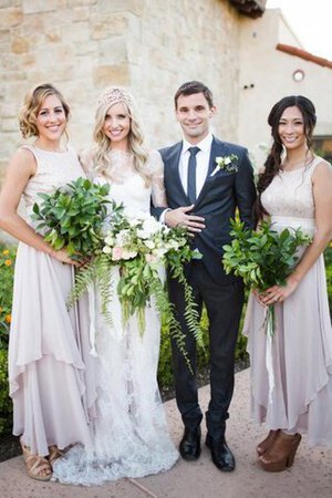 Sencillo Vestido de Novia de Largo de Plisado de Cola Barriba - Foto 3