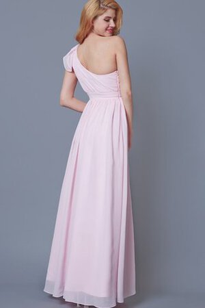 Robe demoiselle d'honneur plissé d'épaule asymétrique de lotus ruché avec chiffon - Photo 3