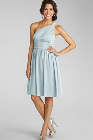 Ein Schulter trägerloser Ausschnitt Chiffon A-Line mini Brautjungfernkleid - Bild 12