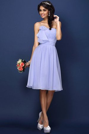 Drapiertes Natürliche Taile Plissiertes Brautjungfernkleid aus Chiffon ohne Ärmeln - Bild 17