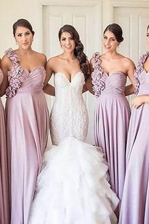 Normale Taille Ärmelloses Prinzessin Ein Träger Brautjungfernkleid aus Chiffon - Bild 1