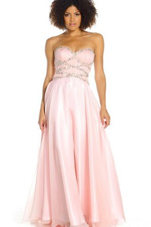 Robe de bal bretelles spaghetti col en forme de cœur en satin avec sans manches a-ligne - Photo 1