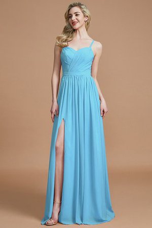 Robe demoiselle d'honneur naturel avec chiffon ruché manche nulle a-ligne - Photo 8