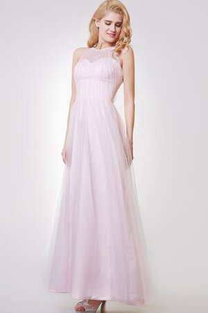 Plissiertes A-Line Nackenband schick Elegantes Brautjungfernkleid mit Reißverschluss - Bild 2