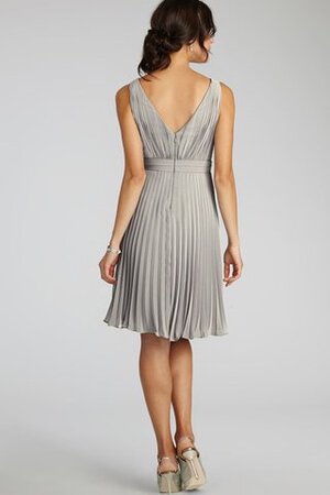 Ärmellos A-Line Chiffon Brautjungfernkleid mit Plissierungen mit V-Ausschnitt - Bild 8