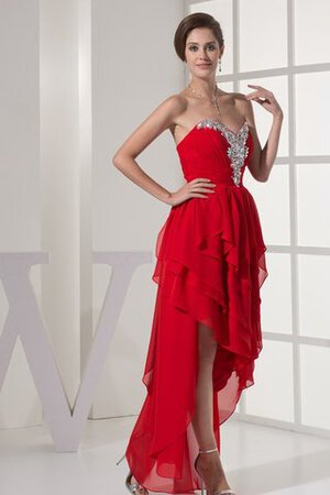 Juwel Ausschnitt hoch niedrig Herz-Ausschnitt Abendkleid mit Rüschen - Bild 3