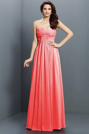 Herz-Ausschnitt Satin Ärmelloses Brautjungfernkleid mit Drapierung mit Plissierungen - Bild 28