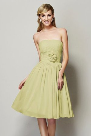 Robe demoiselle d'honneur courte avec chiffon de bustier avec zip a-ligne - Photo 7