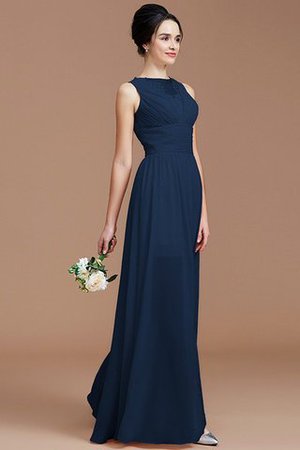 Robe demoiselle d'honneur naturel en chiffon avec zip de princesse au niveau de cou - Photo 15