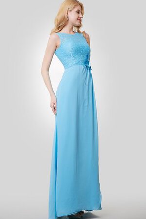Reißverschluss Perlenbesetztes Chiffon a linie bodenlanges romantisches Brautjungfernkleid - Bild 3