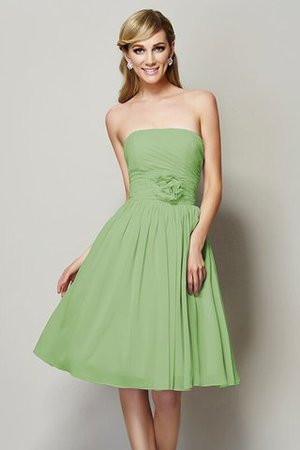 Robe demoiselle d'honneur courte avec chiffon de bustier avec zip a-ligne - Photo 26