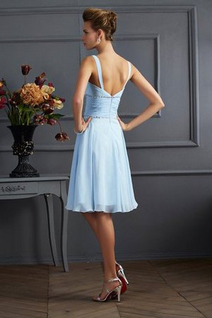 Abito da Damigella con Festone A-Line Principessa in Chiffon Corto - Foto 30