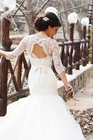 Spitze Unverwechselbar Tüll Formelles Brautkleid mit Plissierungen - Bild 2