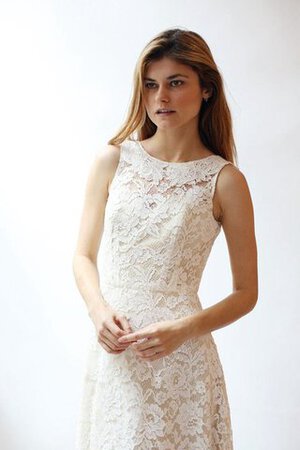 Robe de mariée elégant romantique avec zip col ras du cou ligne a - Photo 3