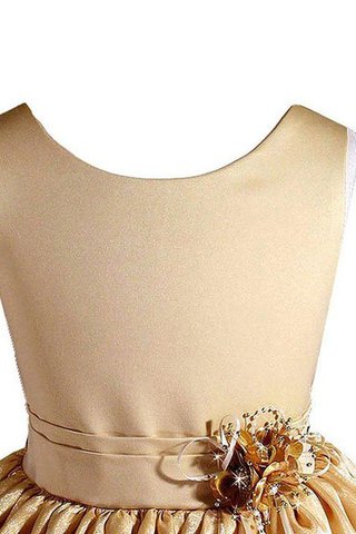 A-Line Ärmellos knöchellanges bodenlanges Blumenmädchenkleid mit Blume - Bild 2