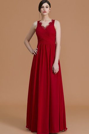 Robe demoiselle d'honneur jusqu'au sol avec zip en chiffon ligne a - Photo 3