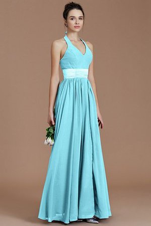 Normale Taille A-Line Ärmelloses Bodenlanges Brautjungfernkleid aus Chiffon - Bild 8