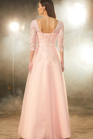 Robe de bal longue avec lacets textile en tulle avec manche 1/2 manche nulle - Photo 2