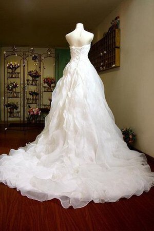 Schlüsselloch Rücken Spitze bodenlanges Brautkleid mit Bordüre mit Applikation - Bild 3