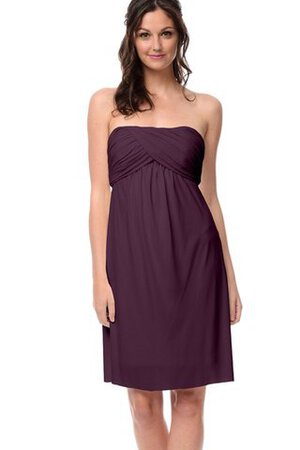 Empire Taille Chiffon gerüschtes kurzes Brautjungfernkleid mit kreuz - Bild 1