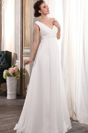 Abito da Sposa Senza Maniche in Chiffon con Criss-cross V-Scollo classico Impero - Foto 4