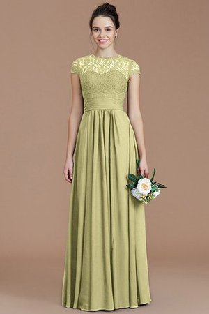 Robe demoiselle d'honneur naturel jusqu'au sol avec chiffon de princesse a-ligne - Photo 14