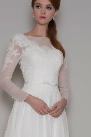 Vestido de Novia de Apliques de Botón de Cola Barriba de Playa de Mangas Illusion - Foto 3