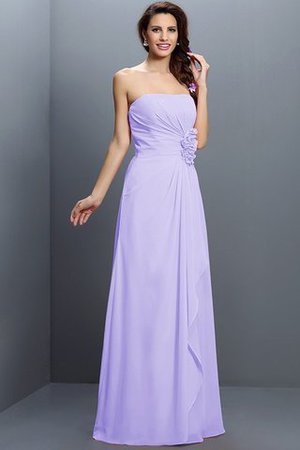 Robe demoiselle d'honneur longue de bustier avec zip avec fleurs en chiffon - Photo 18