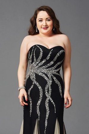 Herz-Ausschnitt Natürliche Taile Perlenbesetztes Anständiges Ballkleid aus Chiffon - Bild 6