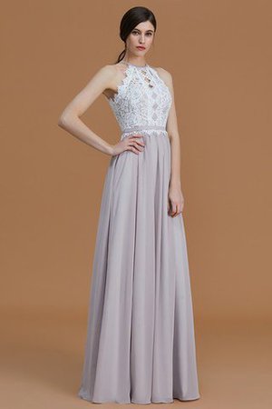 Prinzessin Ärmelloses Nackenband Chiffon Bodenlanges Brautjungfernkleid - Bild 7