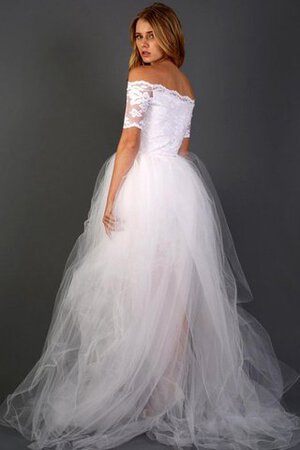 Robe de mariée moderne informel de fourreau avec manche courte en tulle - Photo 5