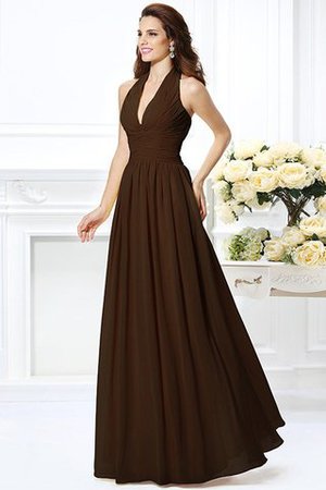 Robe demoiselle d'honneur naturel avec zip a-ligne de princesse jusqu'au sol - Photo 7