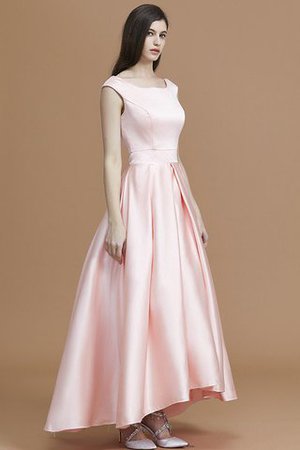 Asymmetrisch Prinzessin Reißverschluss Ärmelloses Satin Brautjungfernkleid - Bild 6