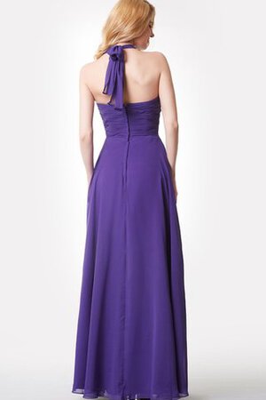Vestido de Dama de Honor en Gasa de Plisado de Cremallera de Hasta el suelo de Volante - Foto 3