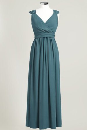 V-Ausschnitt Chiffon prächtiges Brautjungfernkleid mit gekappten Ärmeln - Bild 18