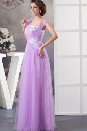 Robe de soirée long appliques bandouliere spaghetti textile en tulle - Photo 6