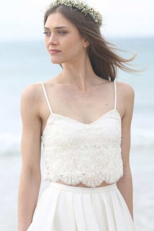 Abito da Sposa con Piega in Pizzo con paillette in Chiffon con Perline Formale E Informale - Foto 2