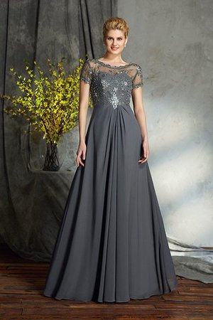 Chiffon Reißverschluss Normale Taille Bodenlanges Brautmutterkleid mit Applike - Bild 5