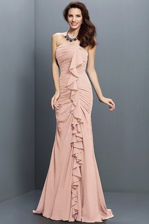 Meerjungfrau Stil Ärmelloses Chiffon Bodenlanges Brautjungfernkleid mit Empire Taille - Bild 20